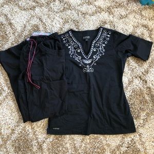 {Rampage} Black Scrubs Set